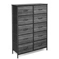 Wide 5 Drawer Storage Dresser with Wood Top J541