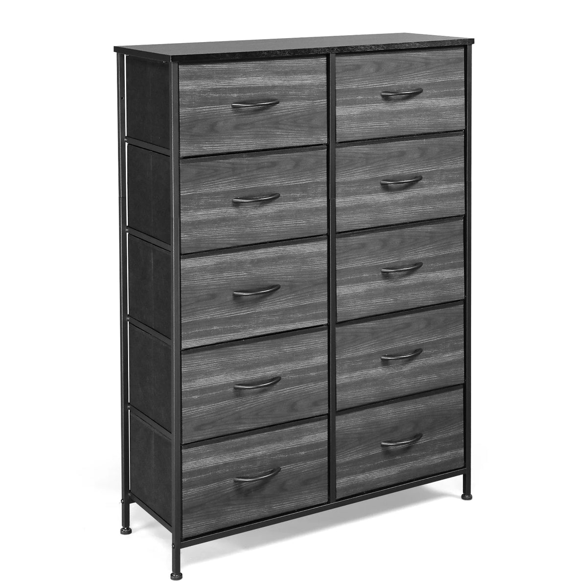 Wide 5 Drawer Storage Dresser with Wood Top J541