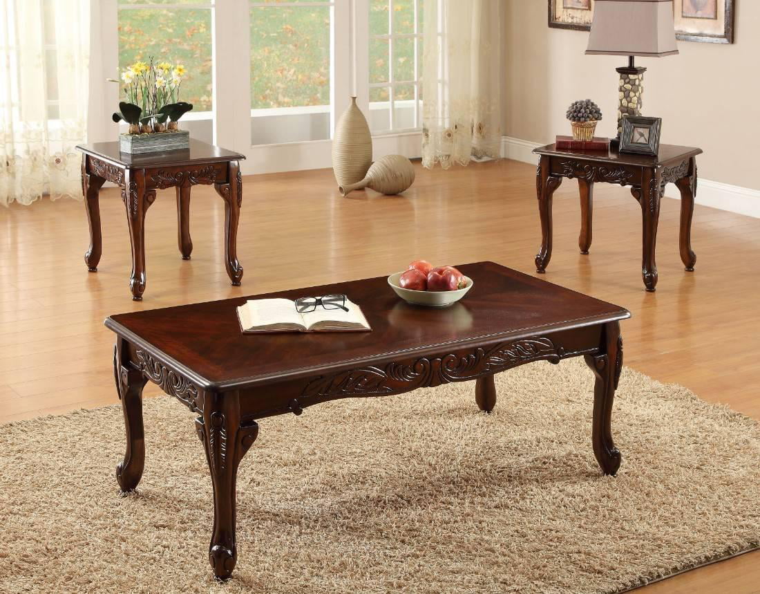 Purple & Dark Cherry 5pcs Living Room Set L95328