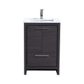 24 in. Modern Bathroom Vanity with White Quartz Counter Top Gray Oak O418
