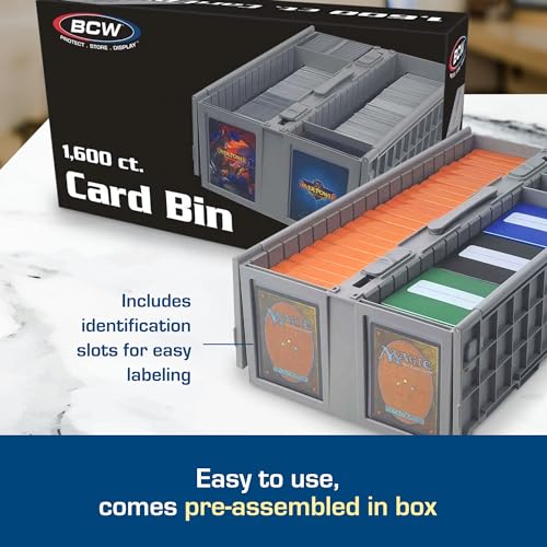 Gray Plastic Collectible Card Bin K97679