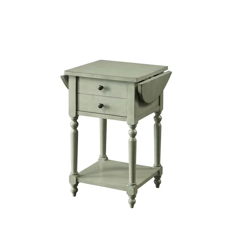 Wood Drop-Leaf Side Table Antique Gray H229776