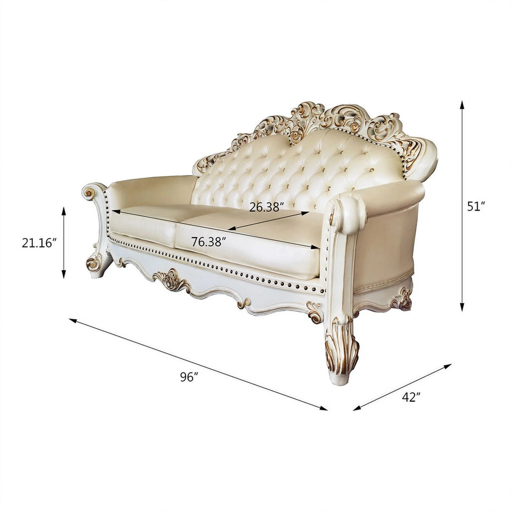 Champagne PU Sofa with 5 Pillows S454139