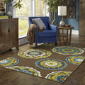 Brown Green Floral Medallions Indoor Outdoor Area Rug 5'3" x 7'6" X457827