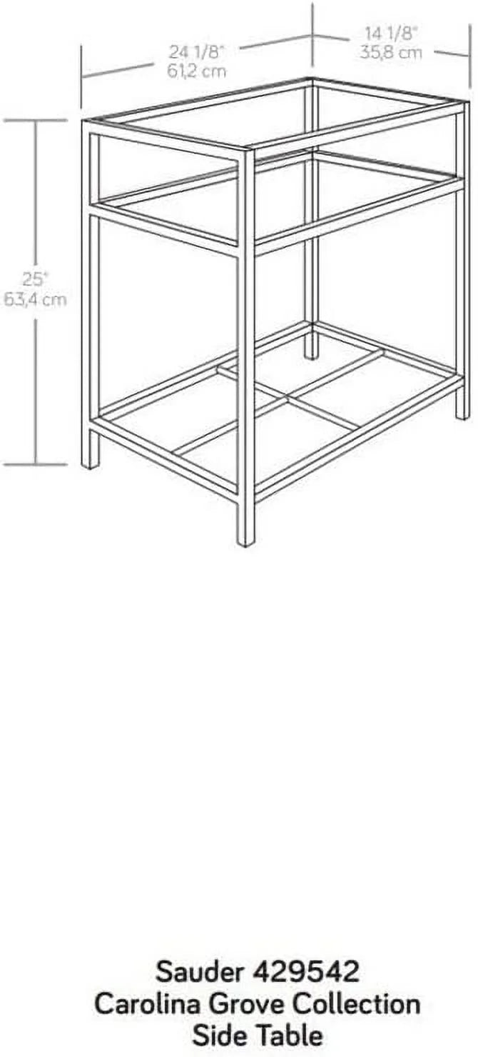 Black Metal End Table with Tempered Glass Top N10043