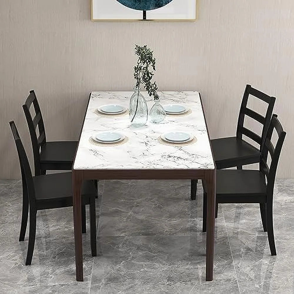 Dining Chairs Set of 2 Ladder Back Solid Rubber Wood Legs T278314