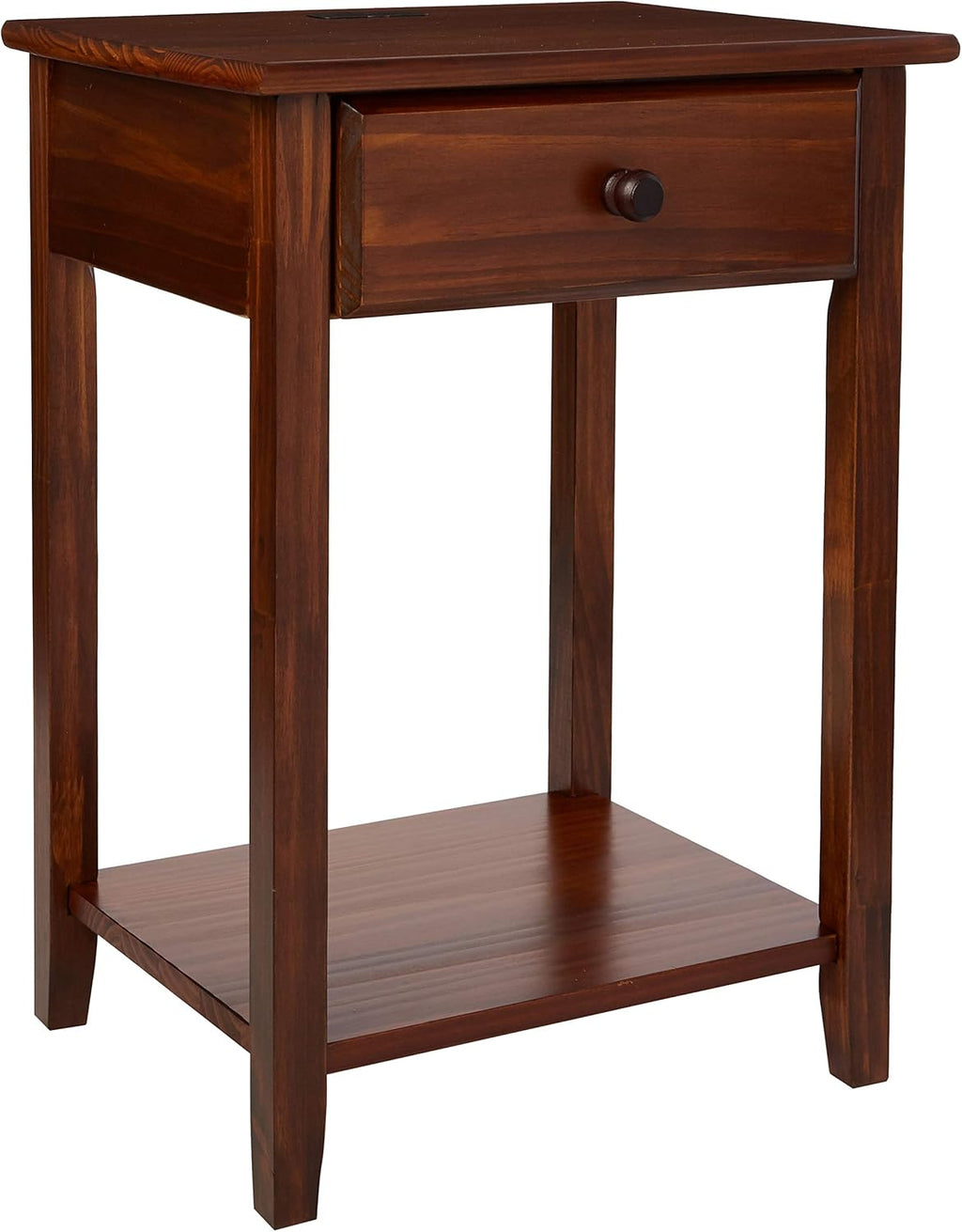White Night Stand with USB Port N27852