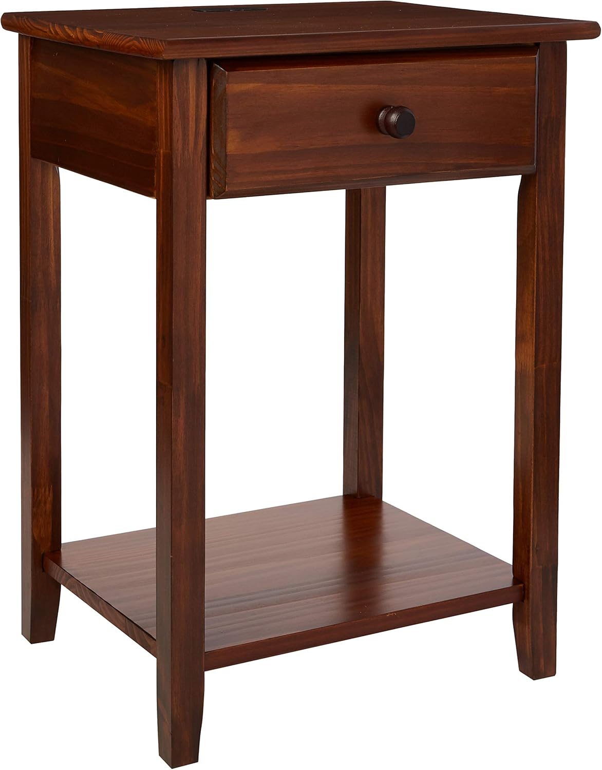 White Night Stand with USB Port N27852