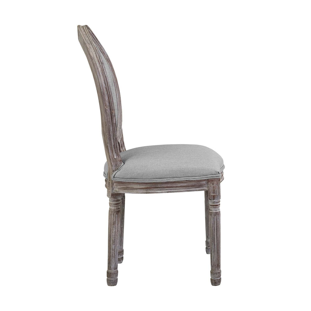 Light Grey Fabric Wood Dining Chair Set of Four Q227