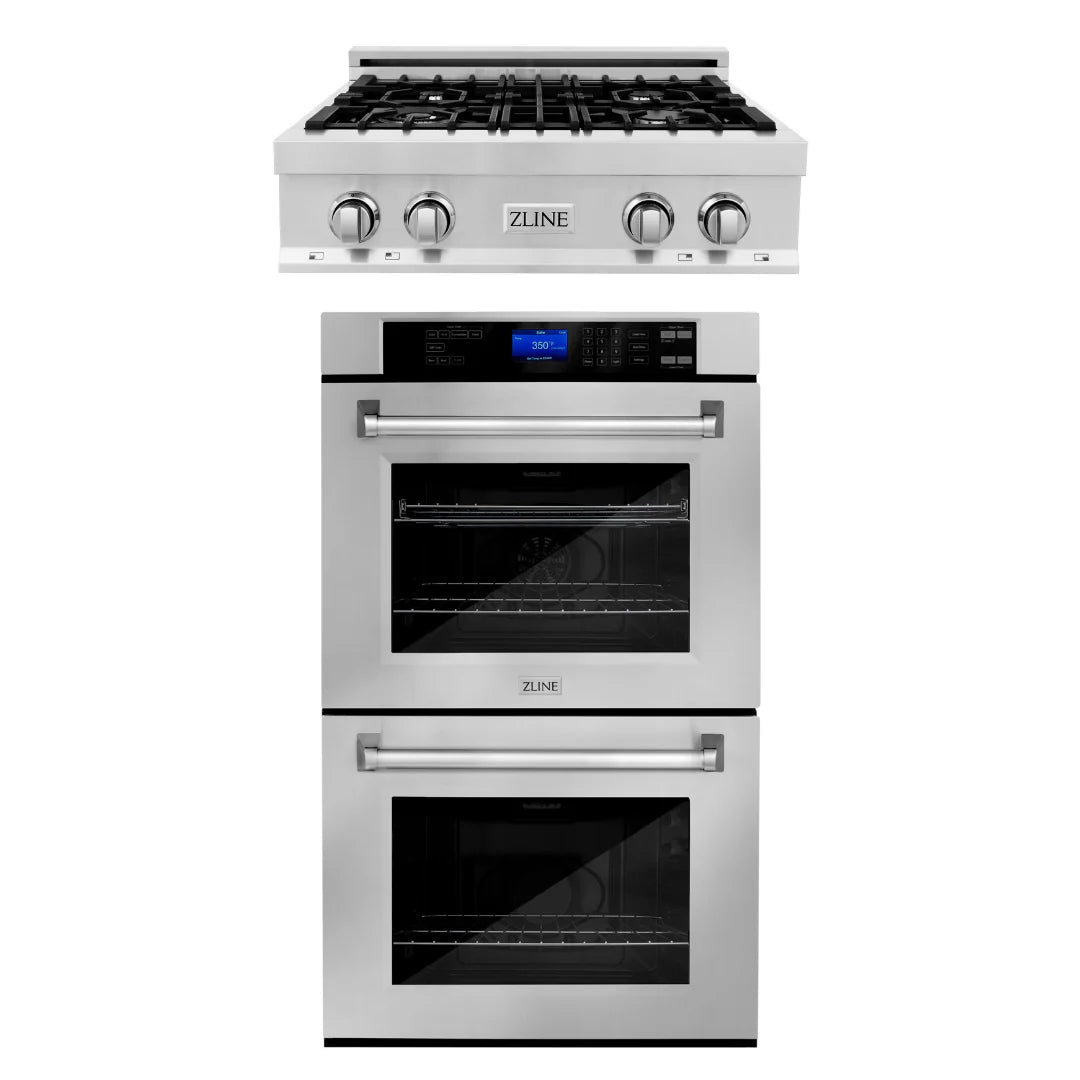 30 in. Stainless Steel Rangetop and Double Wall Oven I47223