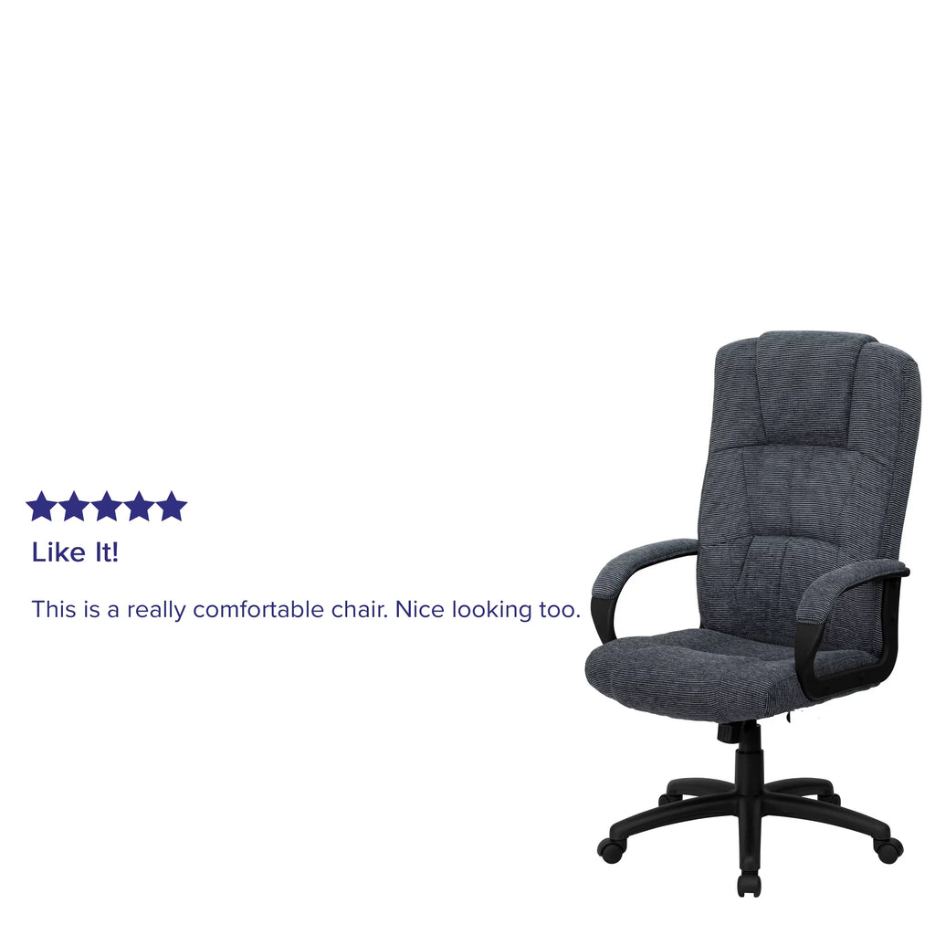 Gray Fabric Executive Swivel Office Chair with Arms V81045