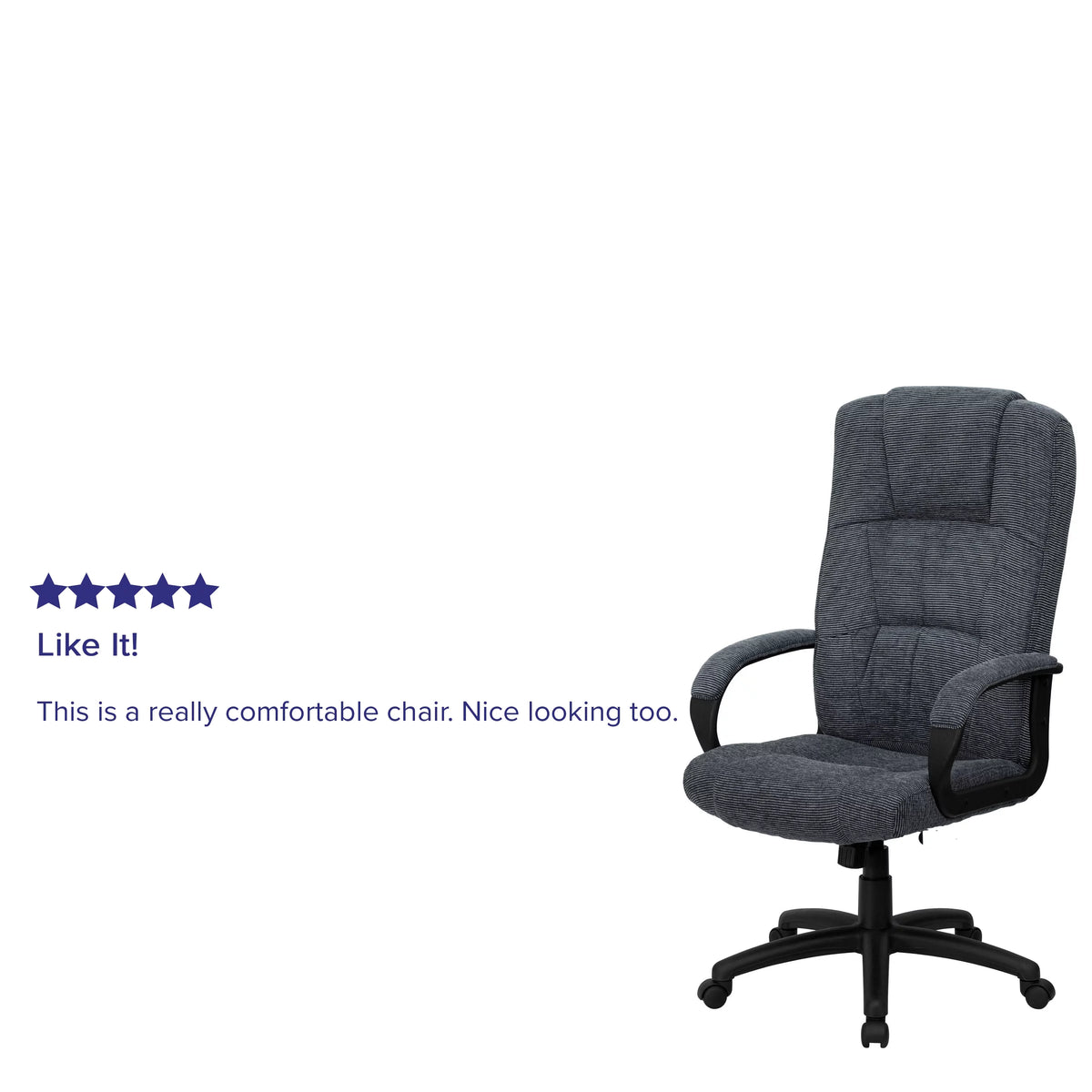 Gray Fabric Executive Swivel Office Chair with Arms V81045