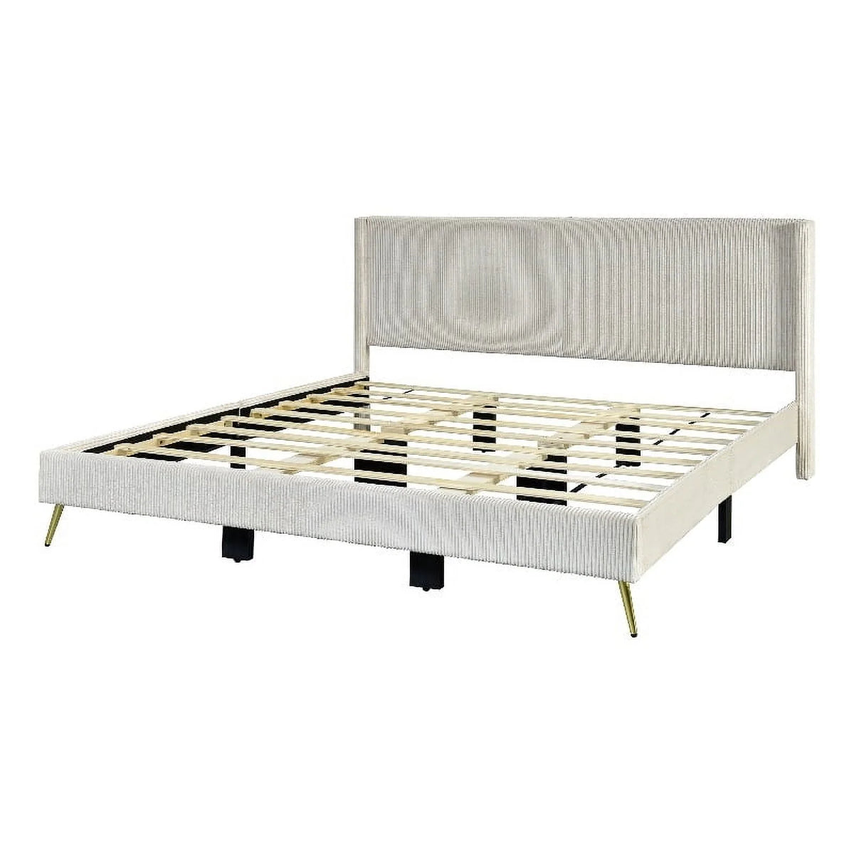 Solid Wood & Velvet King Size Bed P844084