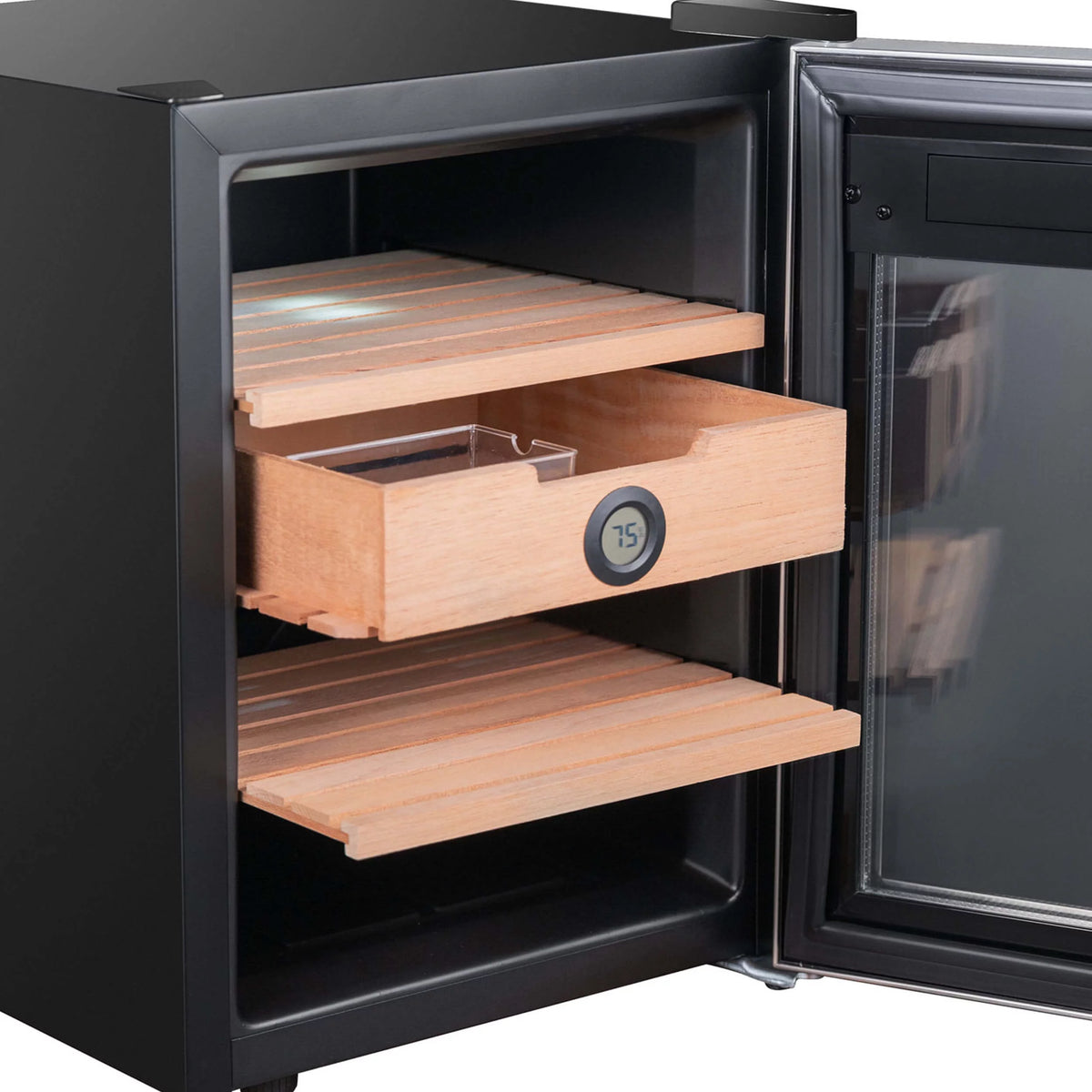 1.2 cu. ft. Stainless Steel Digital Cigar Humidor with Spanish Cedar Shelves J3066