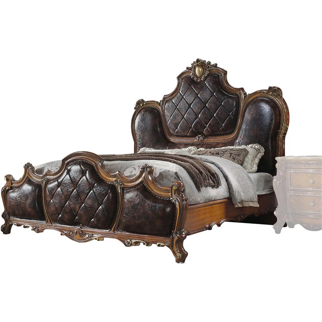 California King Bed in PU & Honey Oak F574088