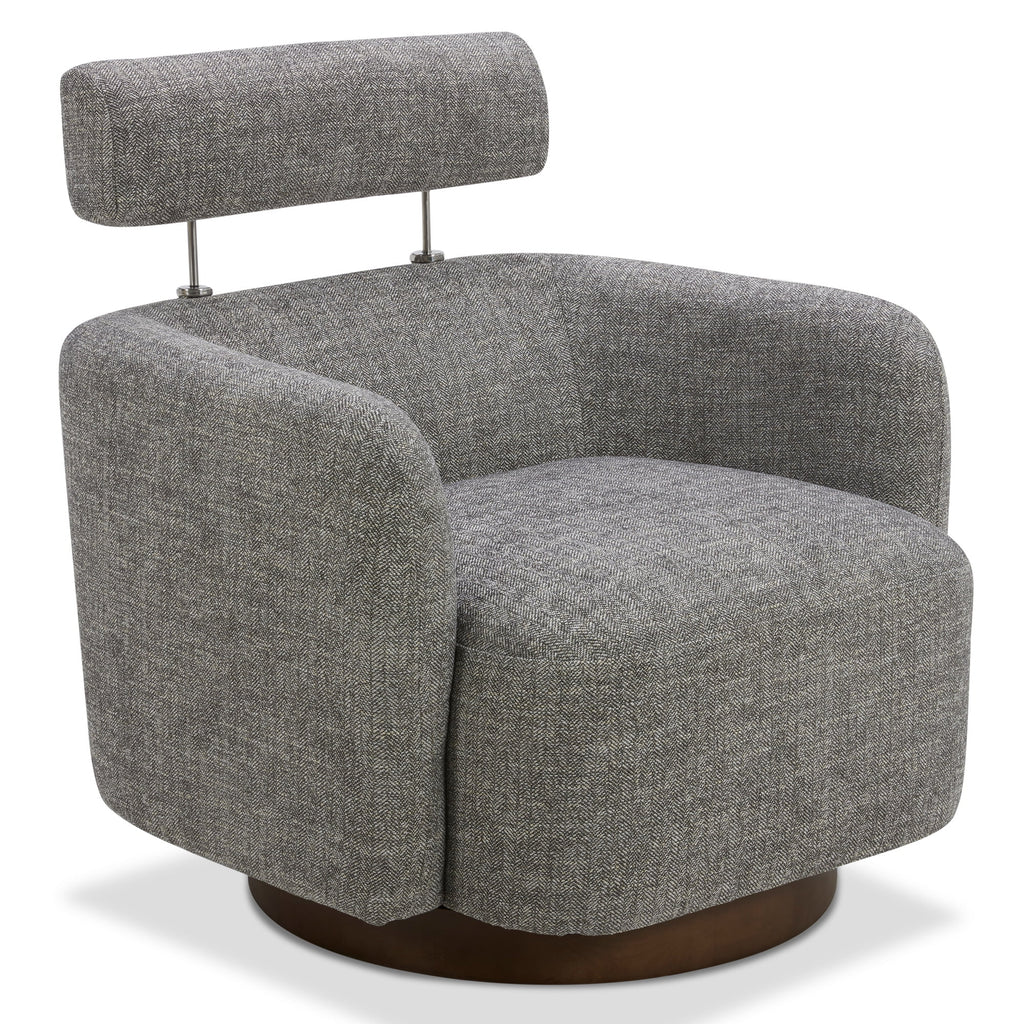 Swivel Accent Barrel Chair with Adjustable Backrest E8399