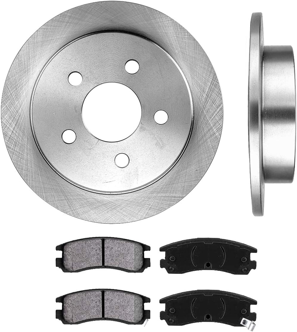 Brake Disc Rotors + Metallic Brake Pads Pack of 2 Q9672