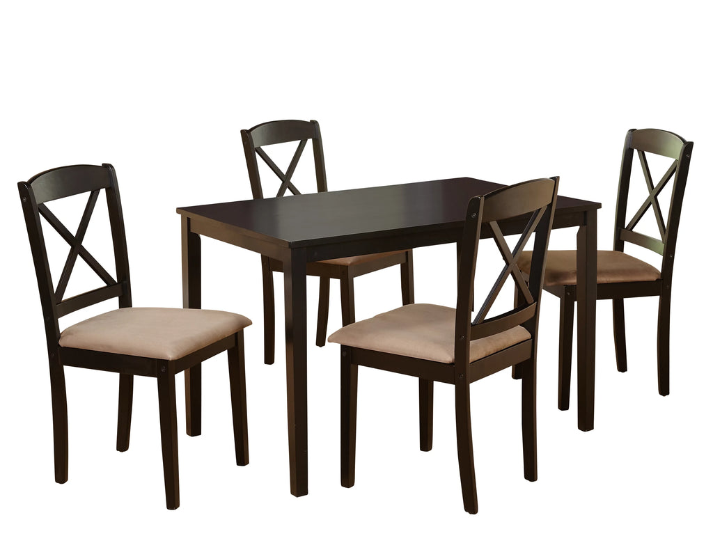 Brown 5 Piece Cross Back Dining Set N647