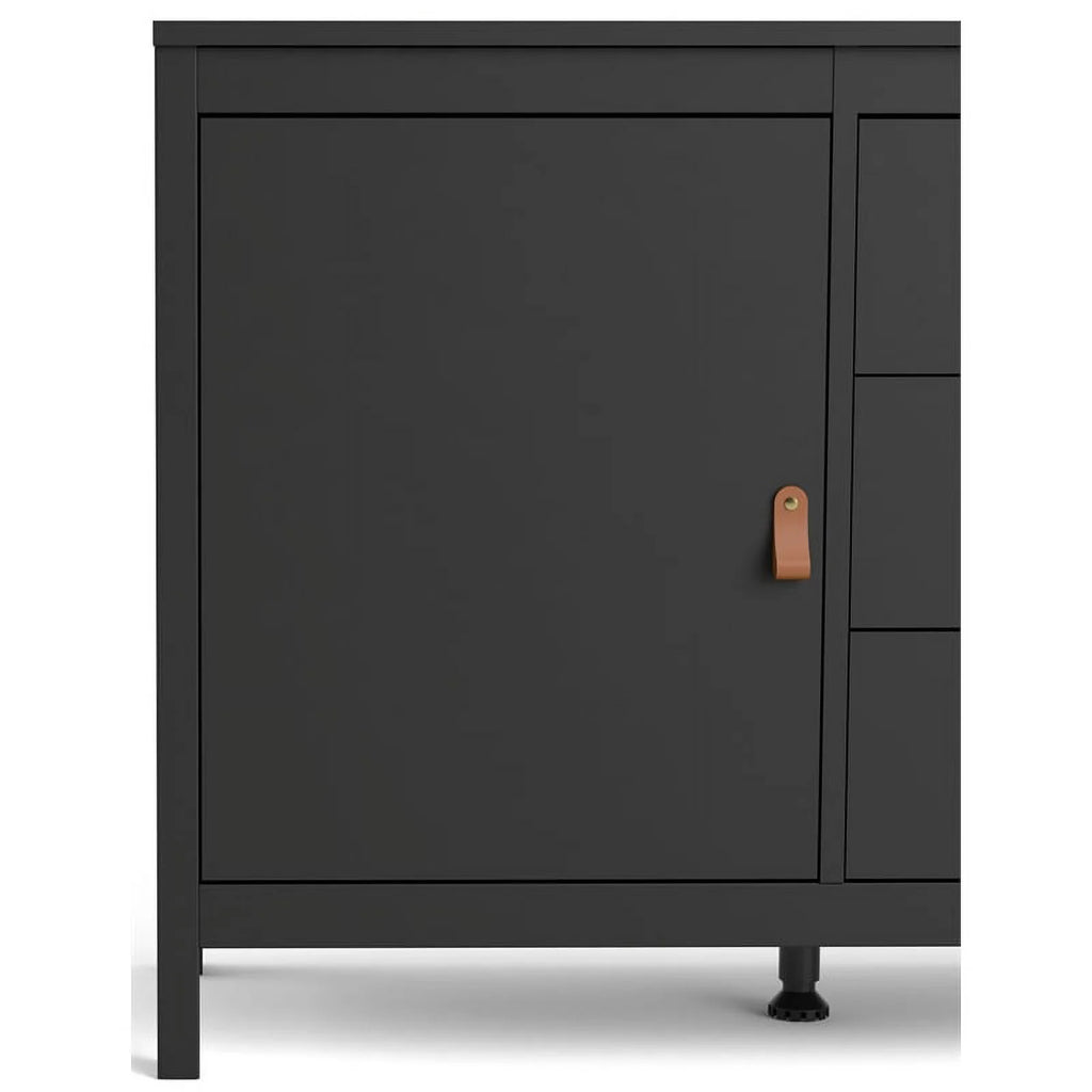 Black Matte 2 Door 3 Drawer Sideboard G87545