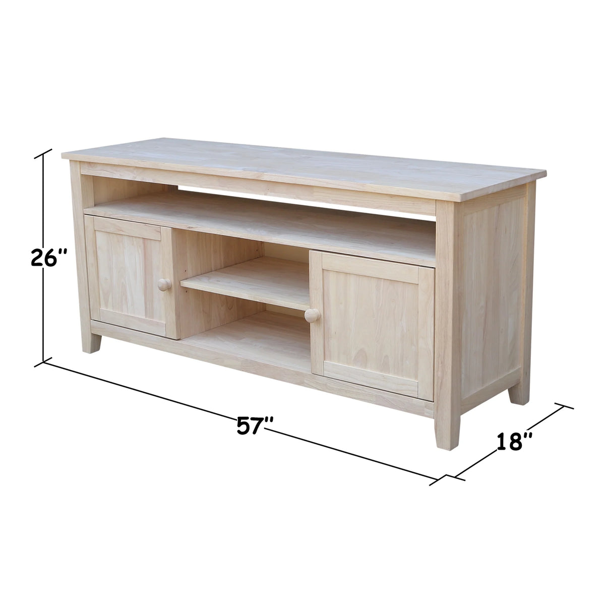 Solid Wood TV Stand with 2 Doors H899