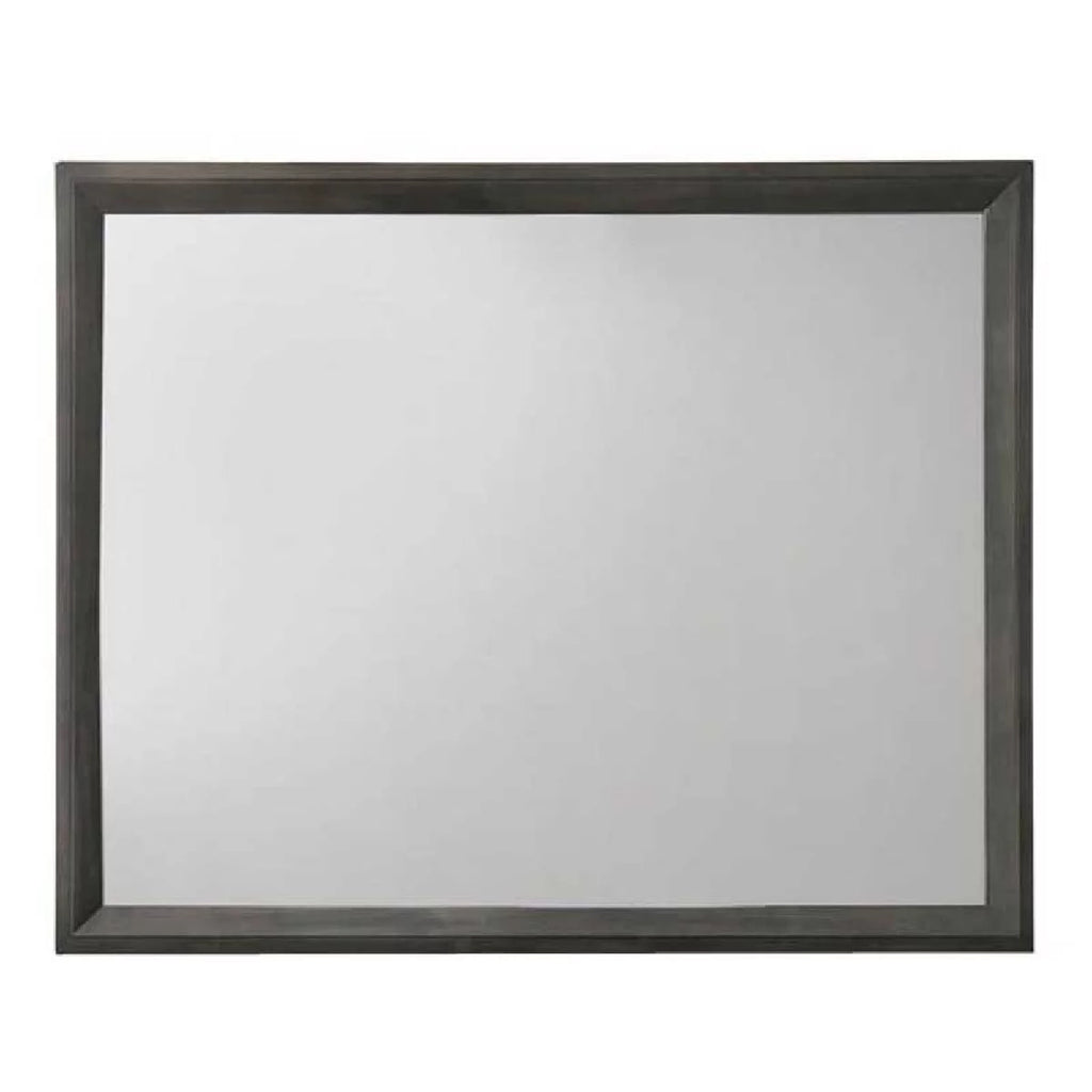 Gray and Silver Rectangular Wooden Frame Dresser Top Mirror V39651