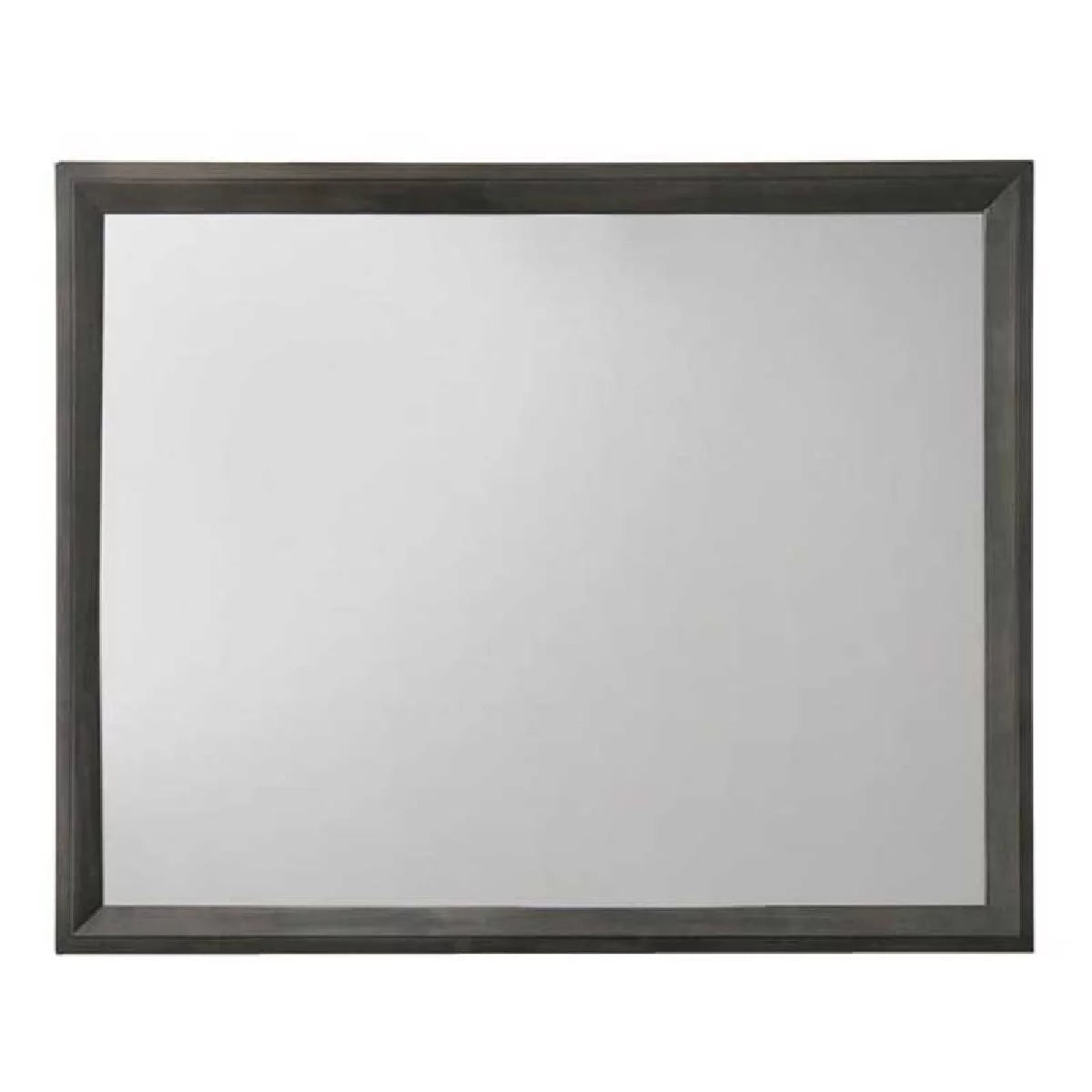 Gray and Silver Rectangular Wooden Frame Dresser Top Mirror V39651