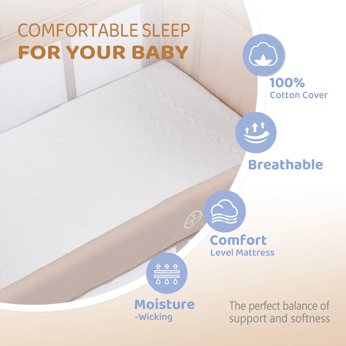 Folding Bedside Bassinet Co-Sleeper Z3414