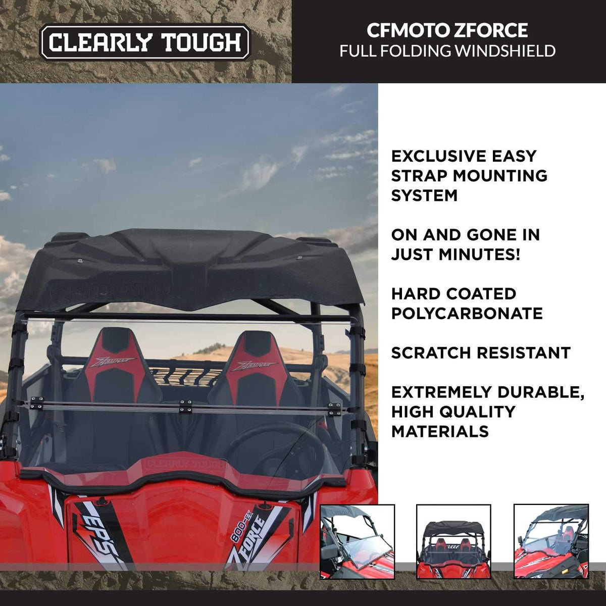 Full Folding Scratch Resistant Windshield Q68251