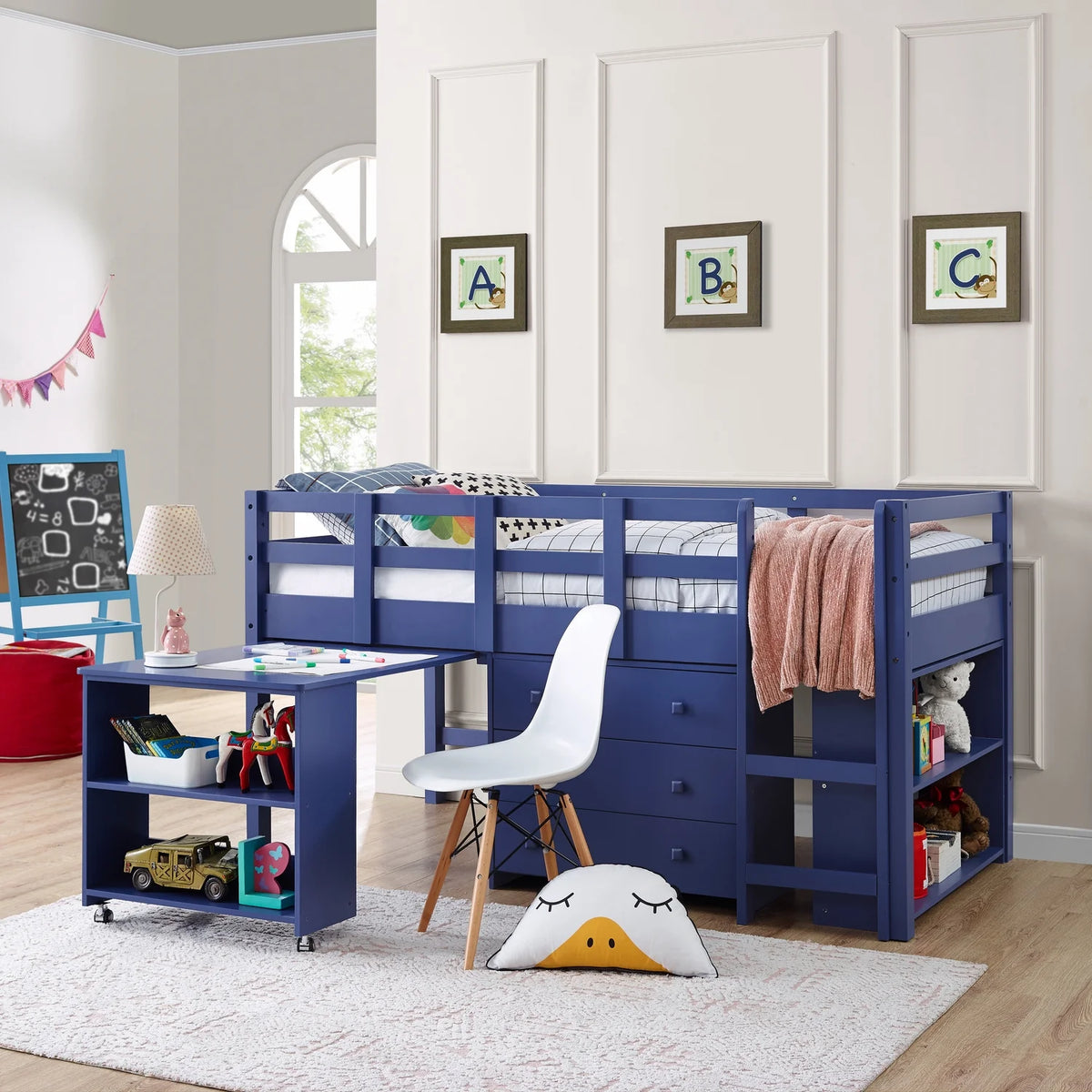 Twin Loft Bed with Desk E730469