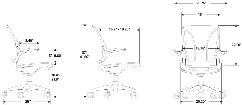 Black Task Chair with Adjustable Arms V564