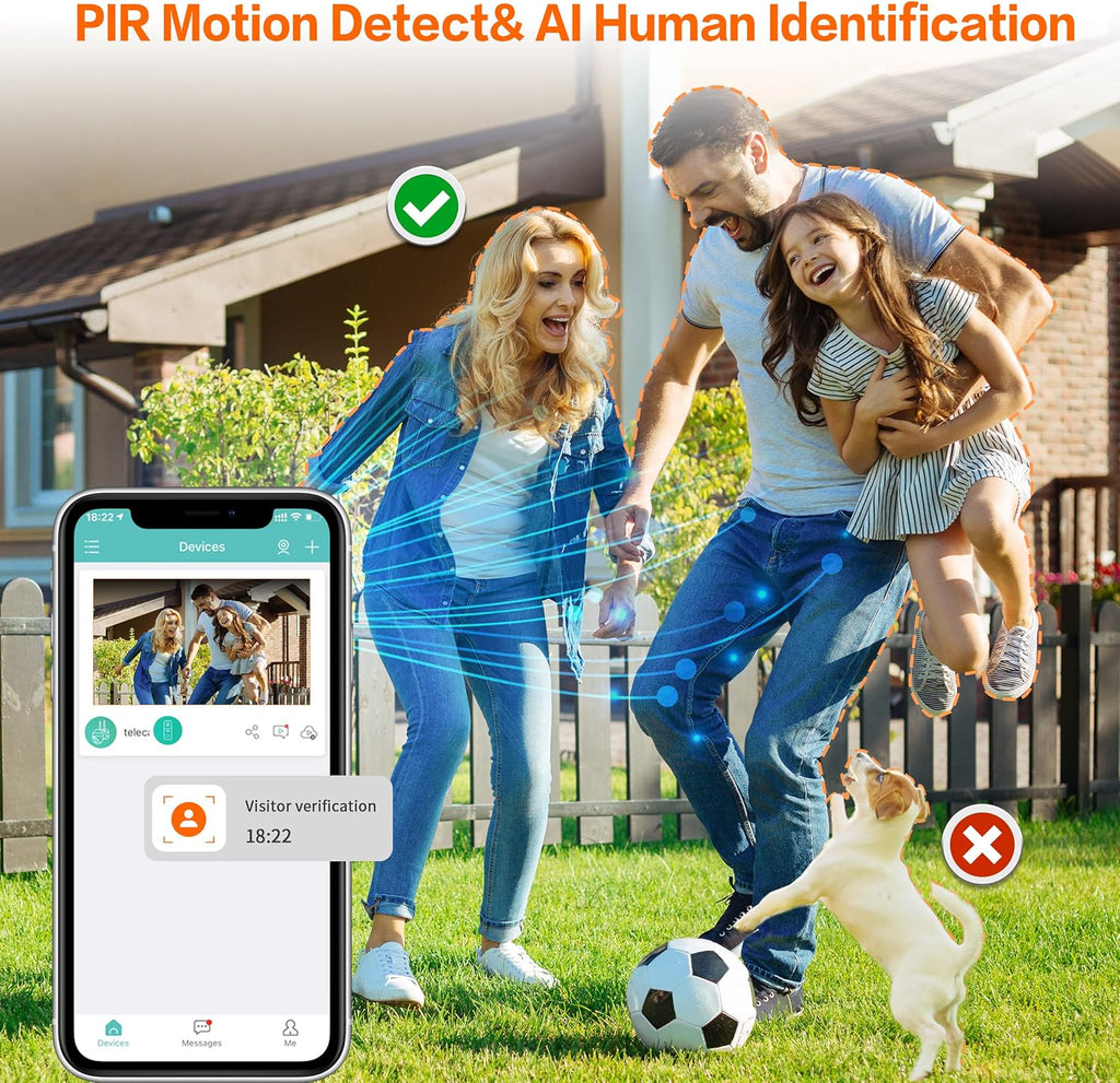 2K Wireless Video Doorbell Camera with 2-Way Audio Motion Detection Night Vision V2383