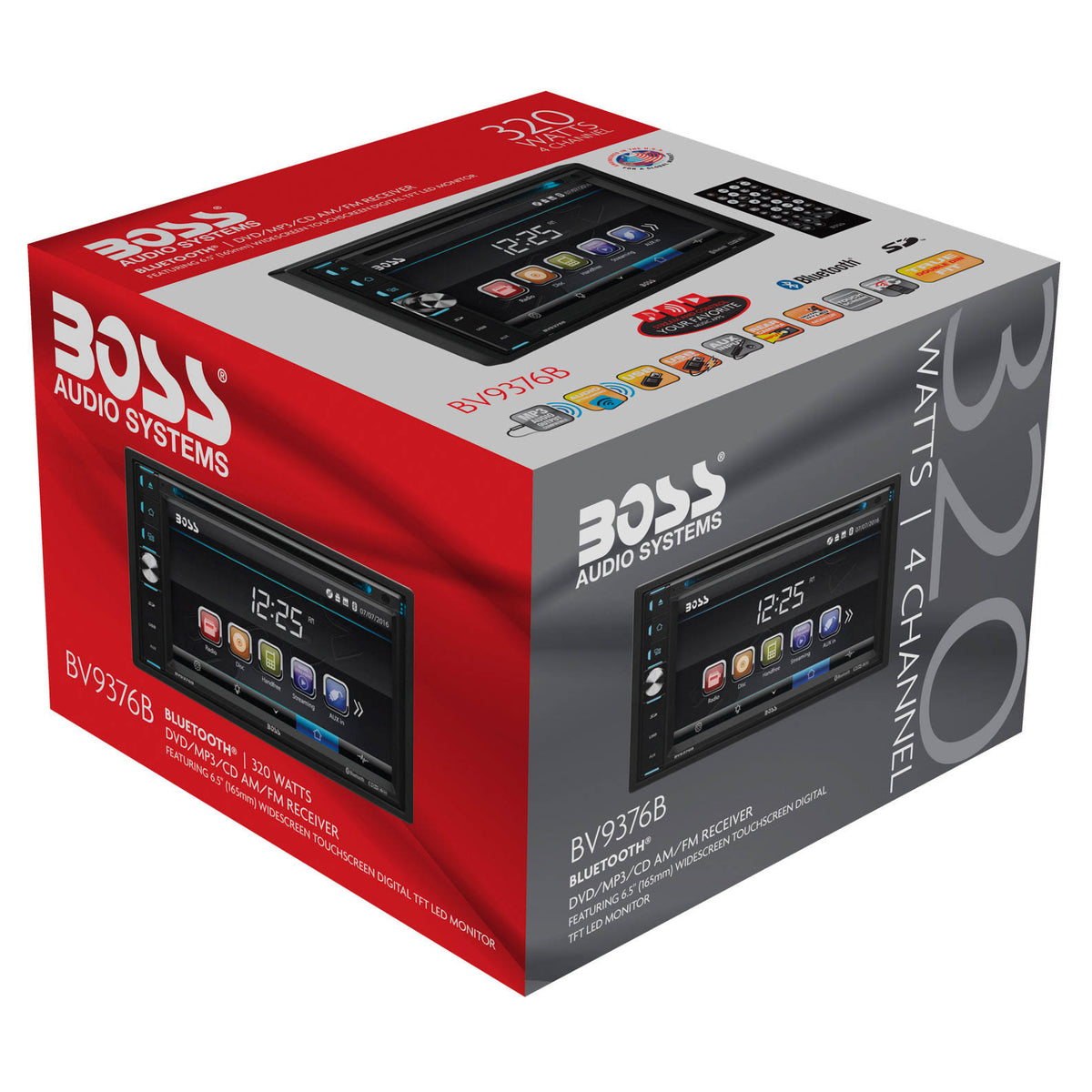 Double-DIN In-Dash DVD MP3 CD AM FM Receiver with Bluetooth R129