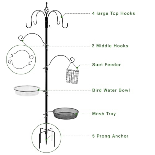 Black 4-Hook Bird Feeding Station Q95204
