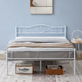 Queen Size White Platform Bed with Headboard R38824