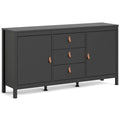 Black Matte 2 Door 3 Drawer Sideboard G87545