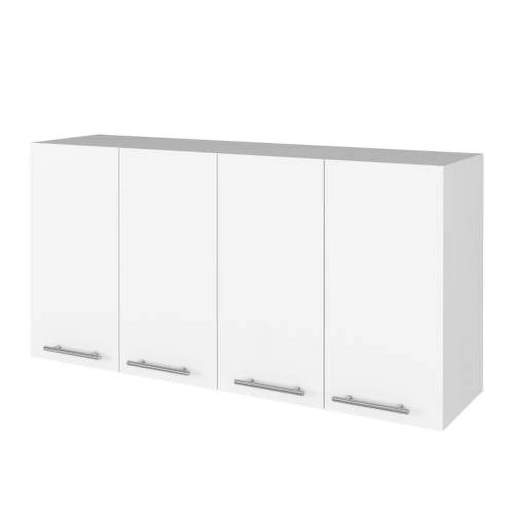 5-Shelf 4-Door 2-Piece Kitchen Set White and Light Oak G93910