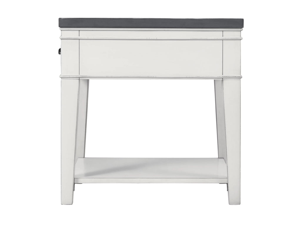 White and Grey 1 Drawer End Table J399054