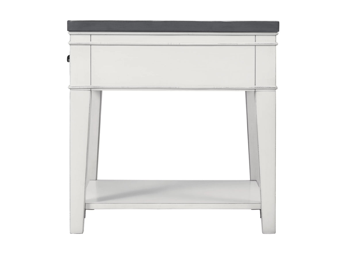 White and Grey 1 Drawer End Table J399054