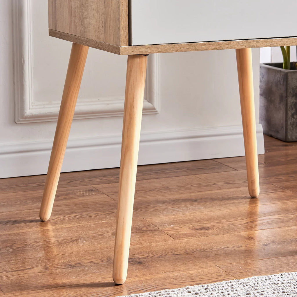 White 1 Drawer Wood Accent Table V899169