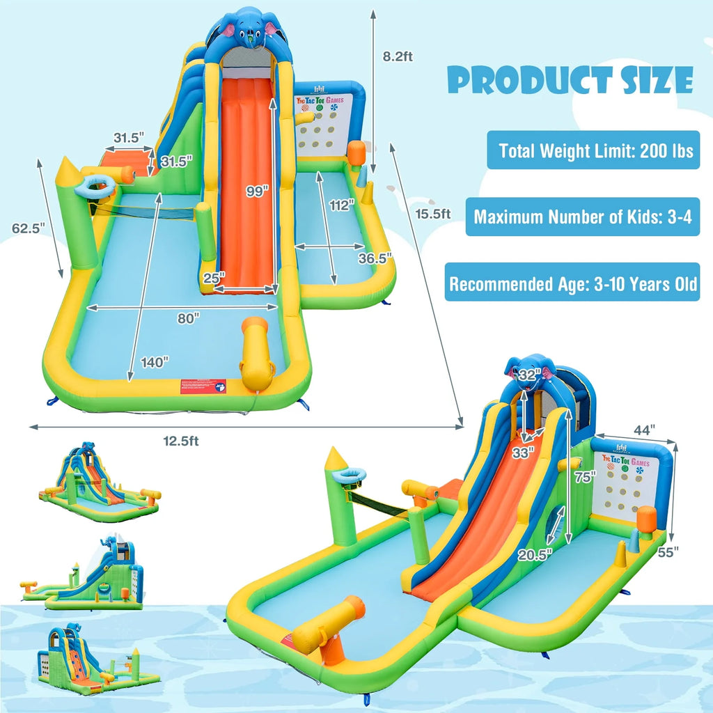 Inflatable Water Slide with Splash Pool Climbing Wall Z34549