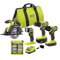 18V Cordless 4-Tool Combo Kit with Batteries, Charger, and 50-Piece Driving Kit B521889