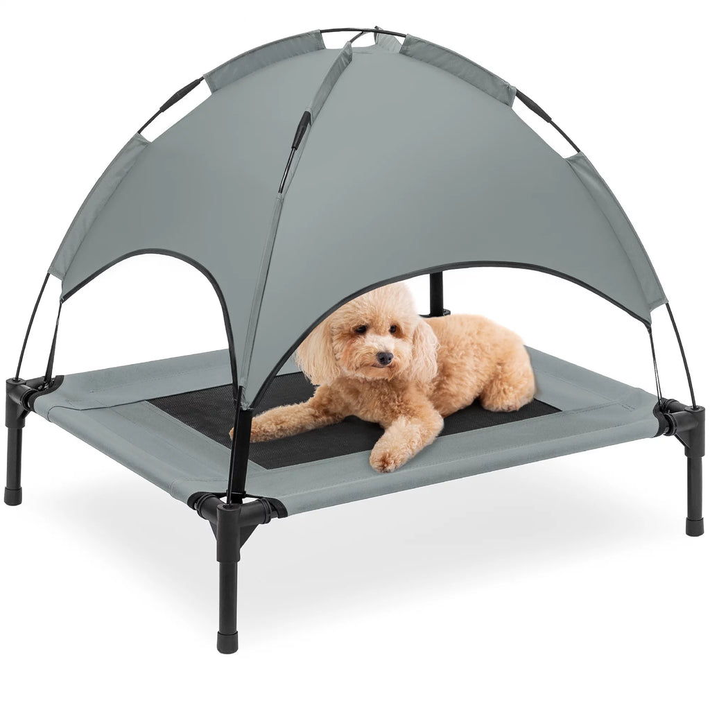 30in Elevated Cooling Dog Bed with Canopy and Carrying Bag D6405