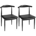 Set of 2 Black Leather Dining Chairs V850413