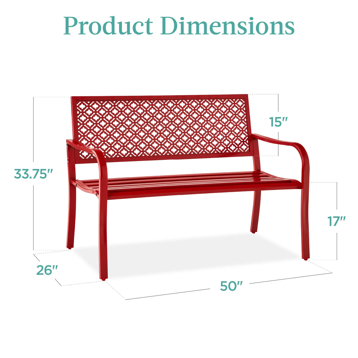 Rose Red Steel Garden Bench N435103