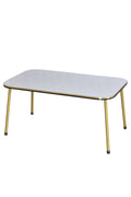 White Coffee Table with Gold Metal Legs G6853