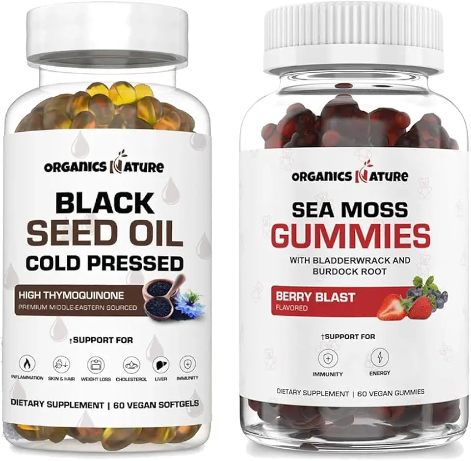 Black Seed Oil Capsules & Sea Moss Gummies Bundle L702