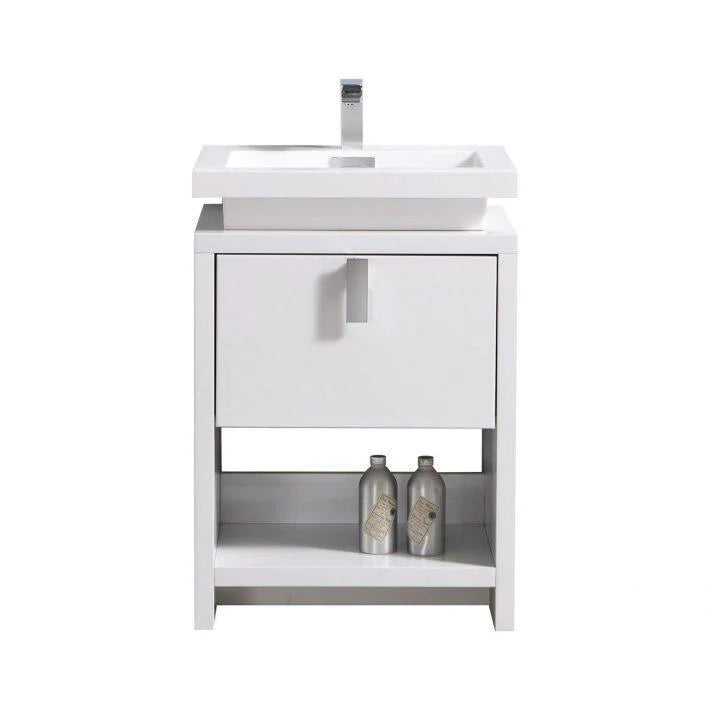 24 in. High Gloss White Bathroom Vanity V544