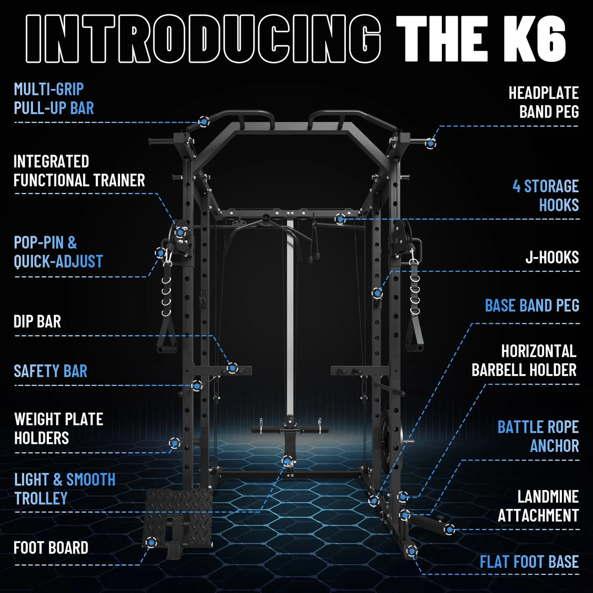 1500 lbs Power Rack Cage with Cable Crossover Machine T263284