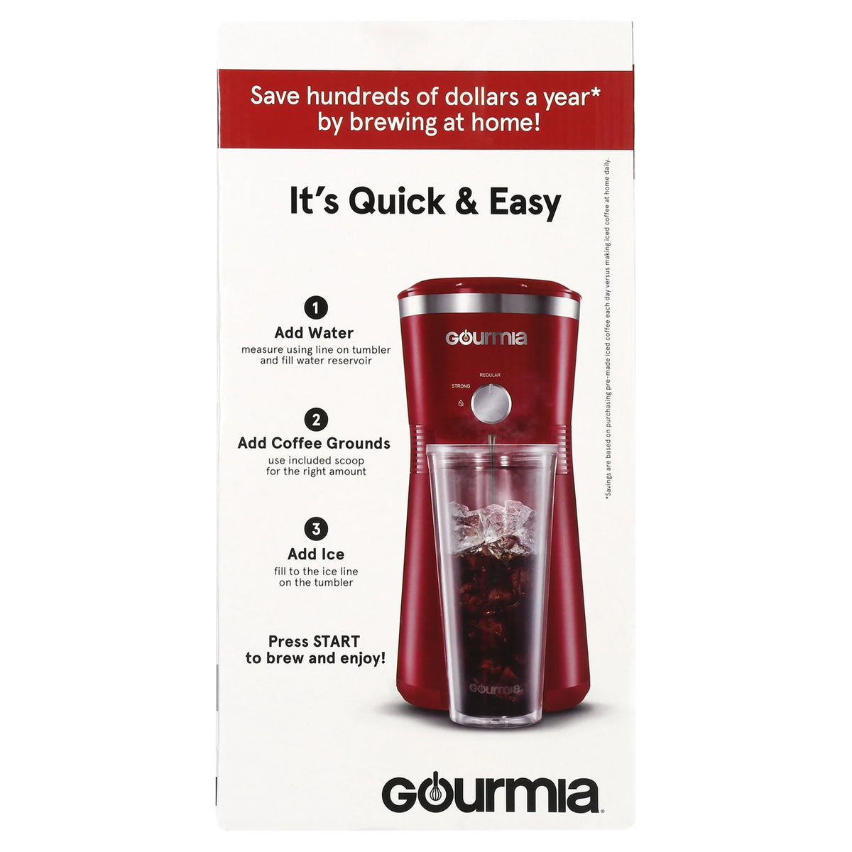 Black Iced Coffee Maker with 25 fl oz Reusable Tumbler I952339