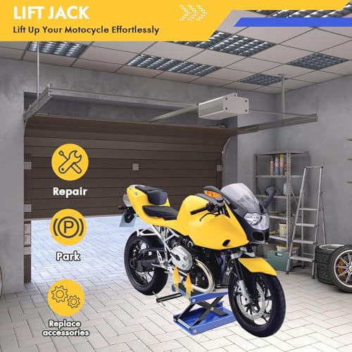 1100 LB Wide Deck Motorcycle ATV Scissor Lift Jack Stand Deep Blue L63528